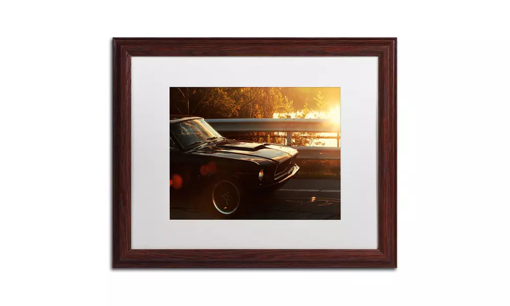 Jason Shaffer '67 Mustang' Matted Wood Framed Art - Second Medium