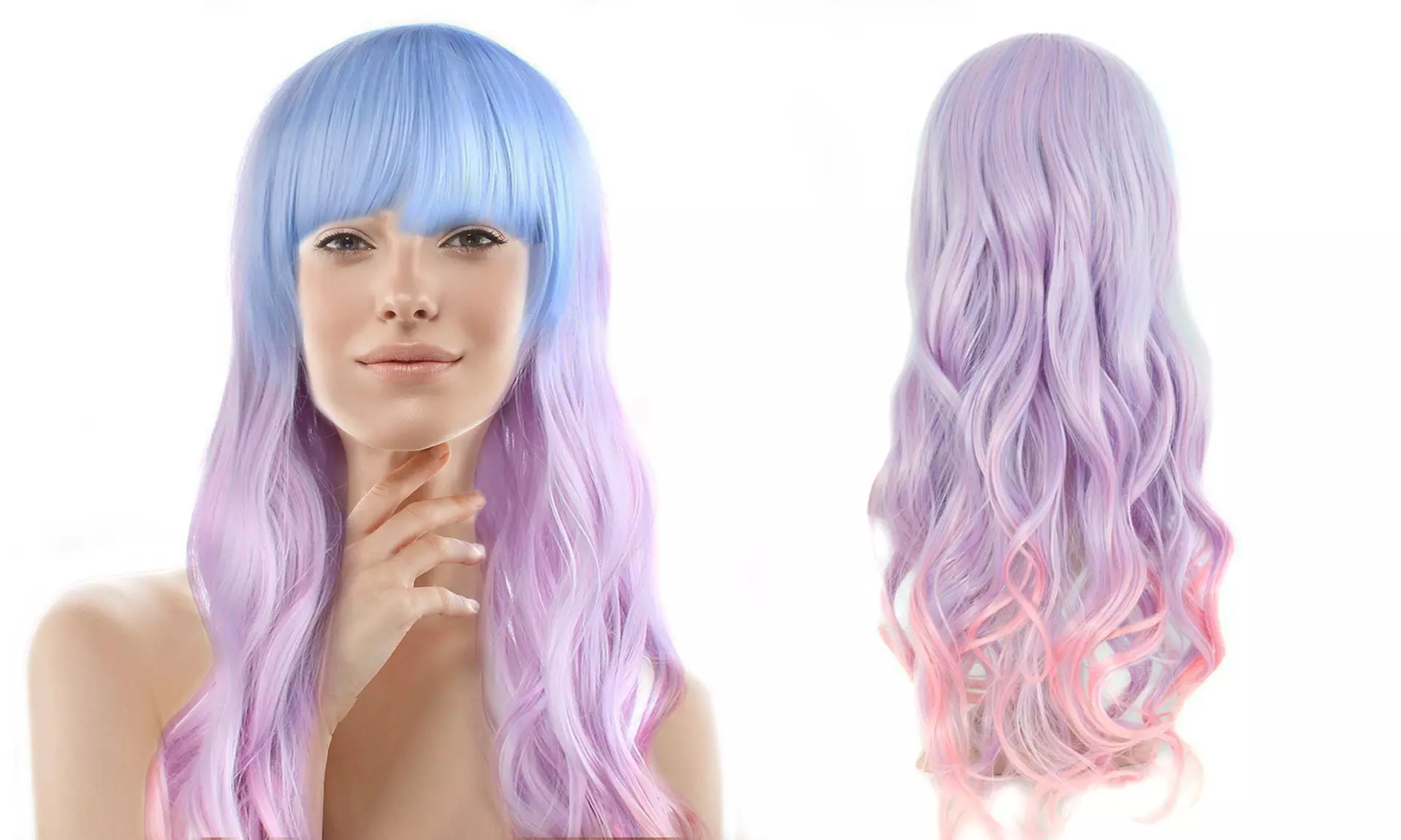 Wavy Multi-Color Lolita Mermaid Cosplay Party Wig - Second Medium