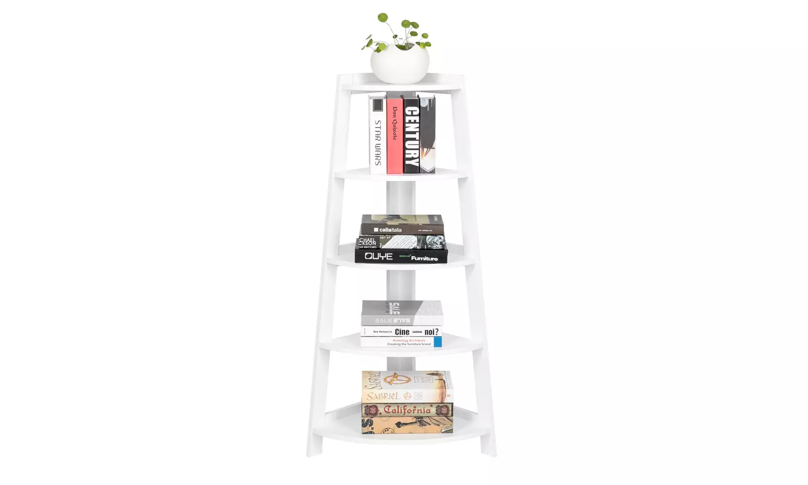 5 Tier Corner Shelf Wood Display Storage - Second Medium