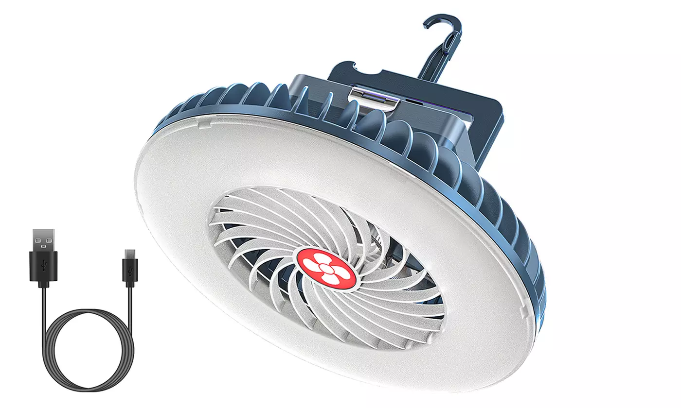 LakeForest 3-In-1 Camping LED Fan Lantern Hanging Tent Light Power Bank