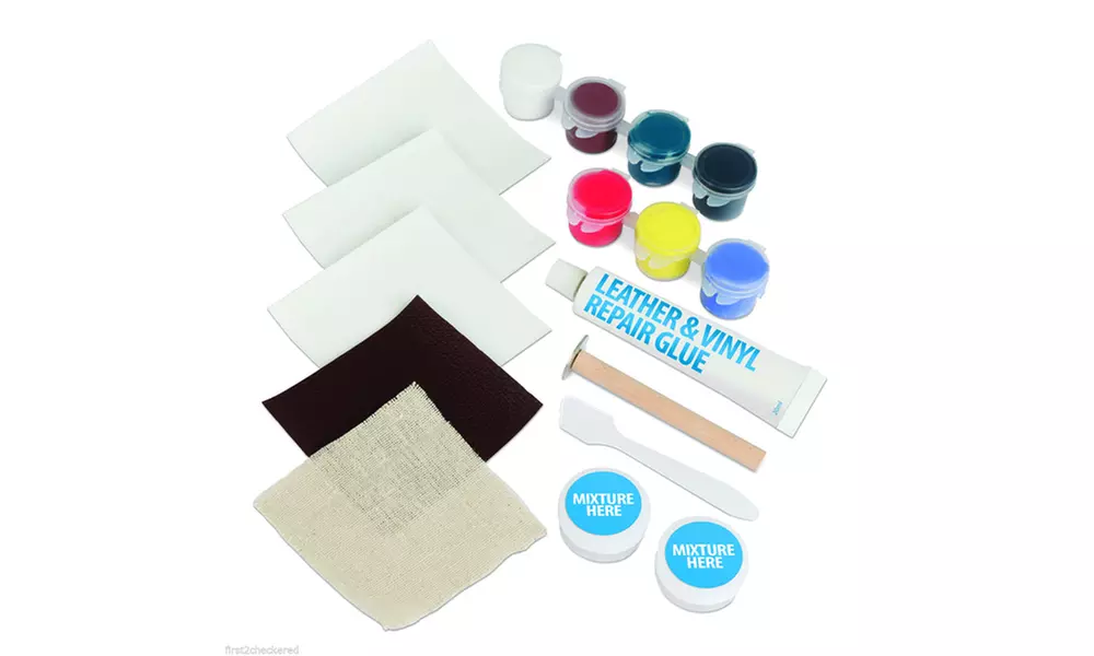 Leather and Vinyl Repair Kit Fix Rips Burns Furniture Holes Car Boat Seats 17PCS - Second Medium