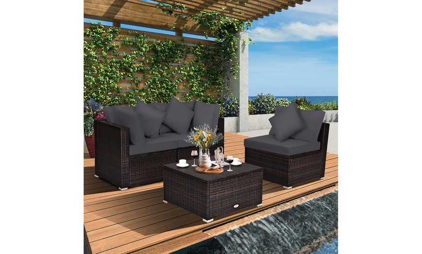 Up To 57% Off On Costway 4PCS Patio Rattan Fur... | Groupon Goods