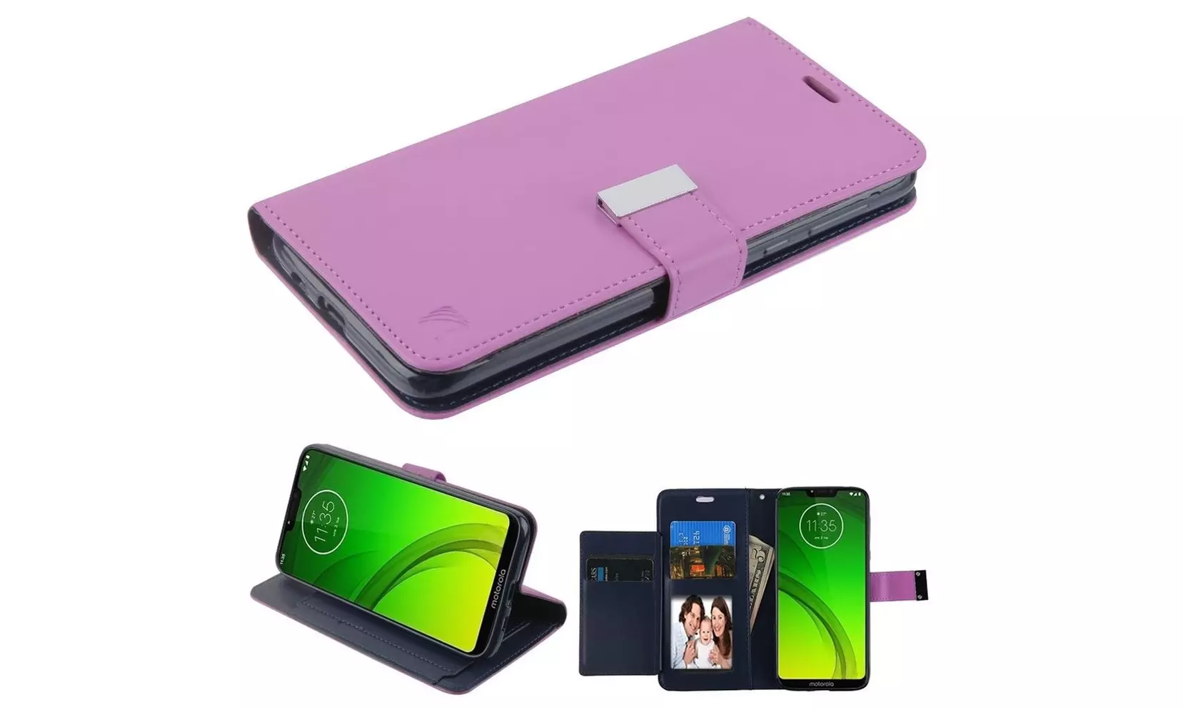 Insten For Motorola Moto G7 Power MyJacket (Xtra Series) Leather Case w/stand - Primary Image