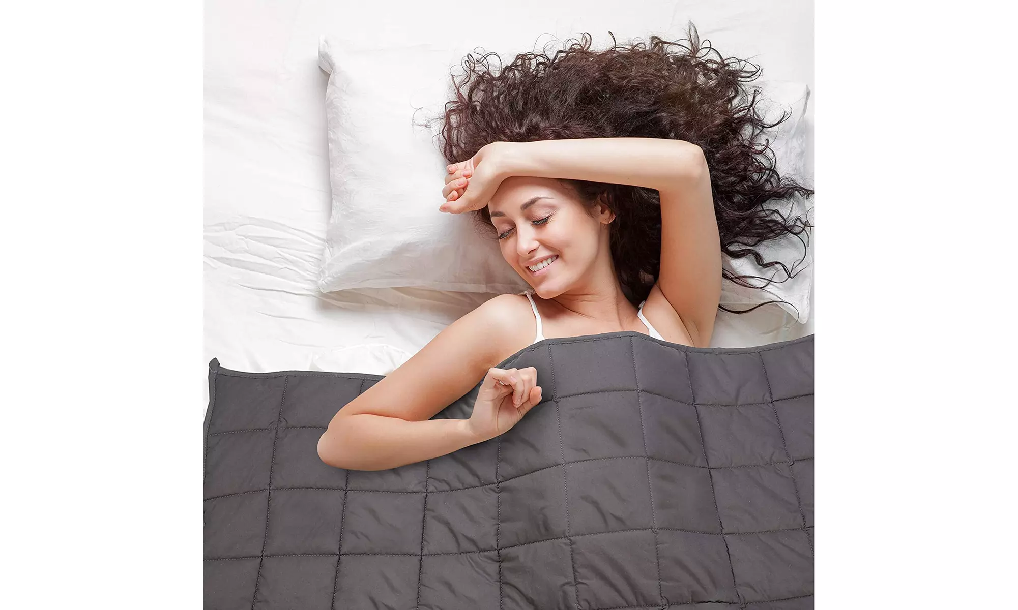 Dual Sided 15  lbs Weighted Blanket Comforter -Weighted Eye Mask and Ear Plugs - Primary Image
