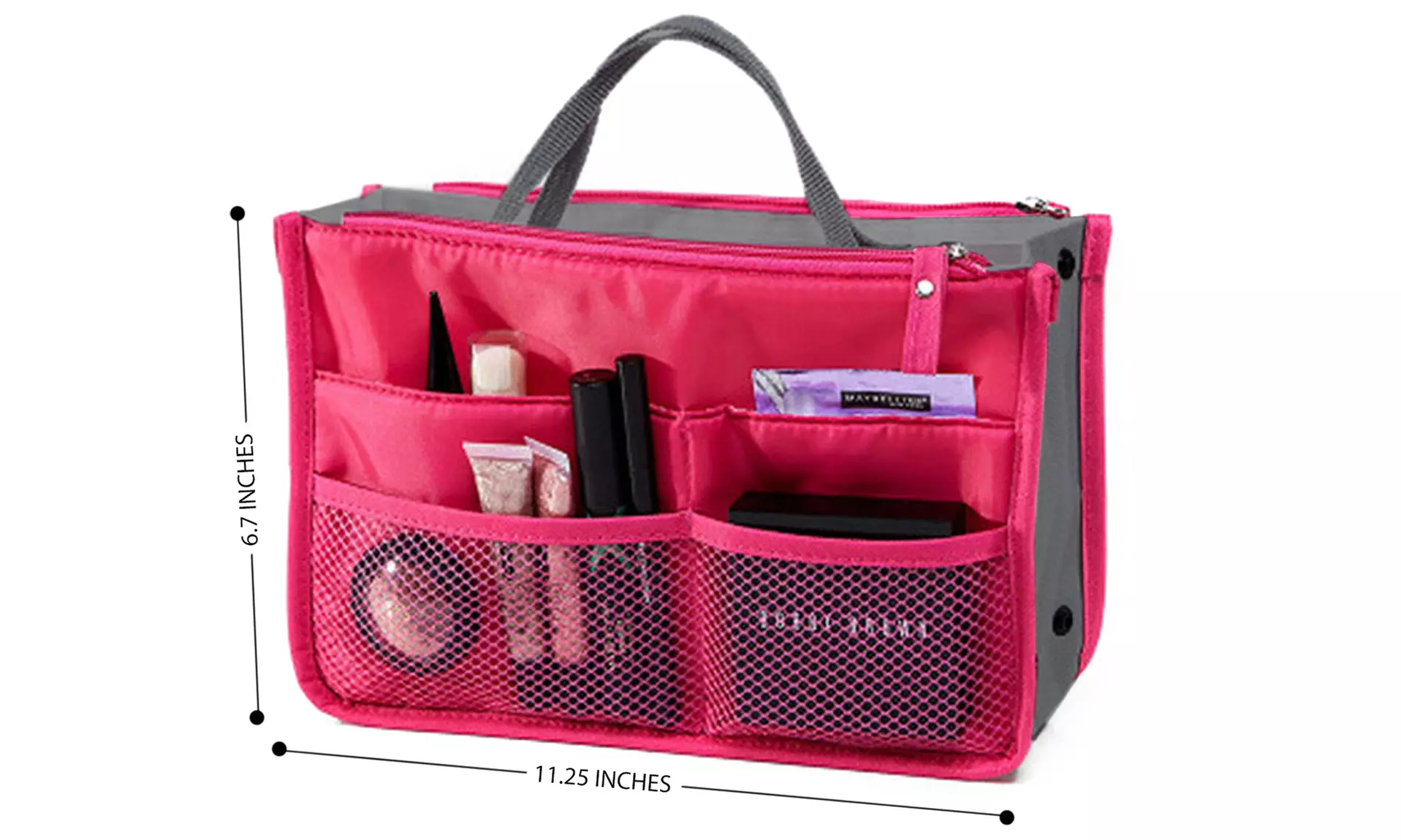 Multi-funtional Nylon Zipper Travel Handbag Pouch - Bag in Bag -Insert Organizer - Primary Image