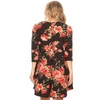 Image 8: Floral Pattern Print 3/4 Sleeve Loose Fit Casual Pocket Midi Dress