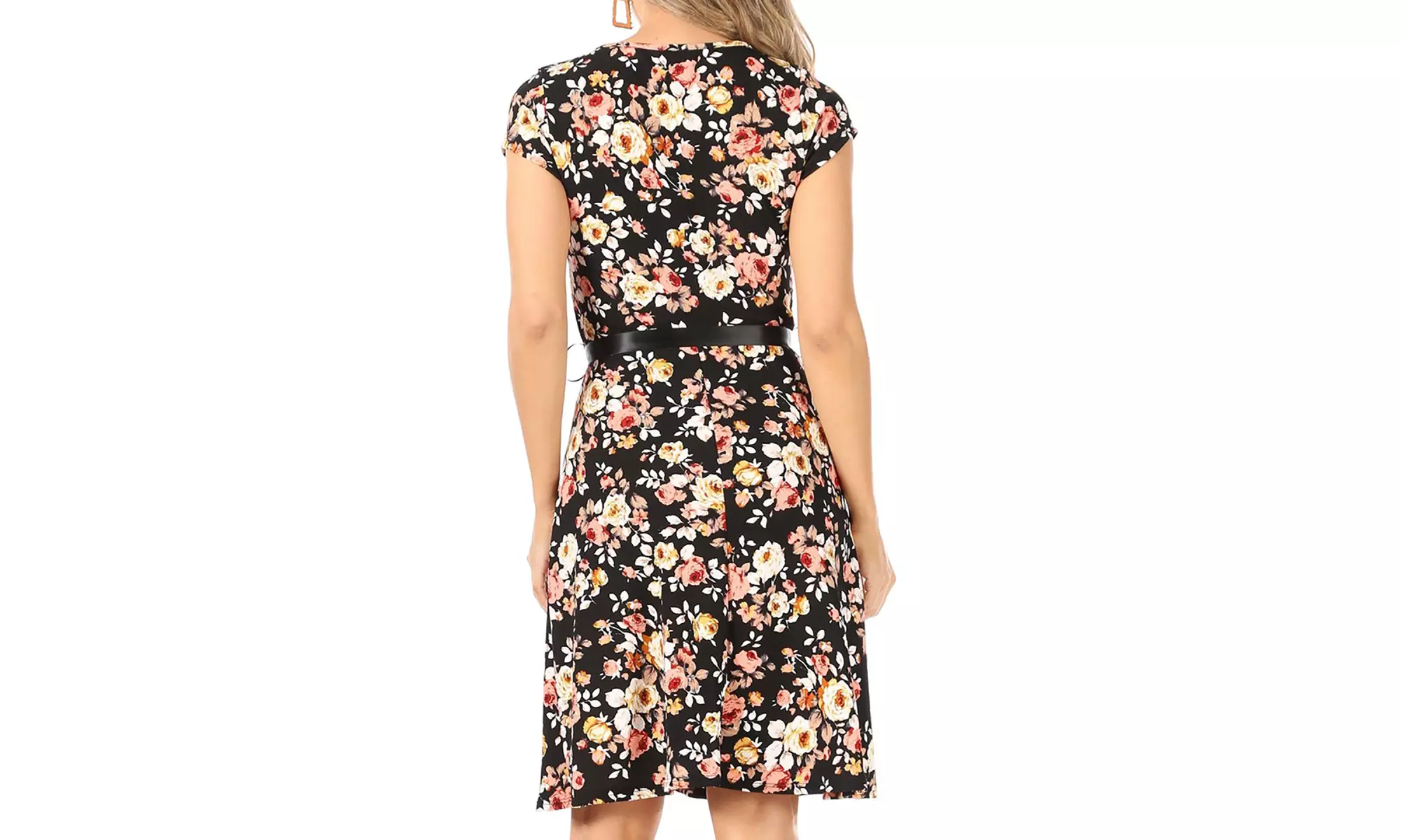 Women's Floral Flared A-Line Swing Casual Short Sleeve Dress