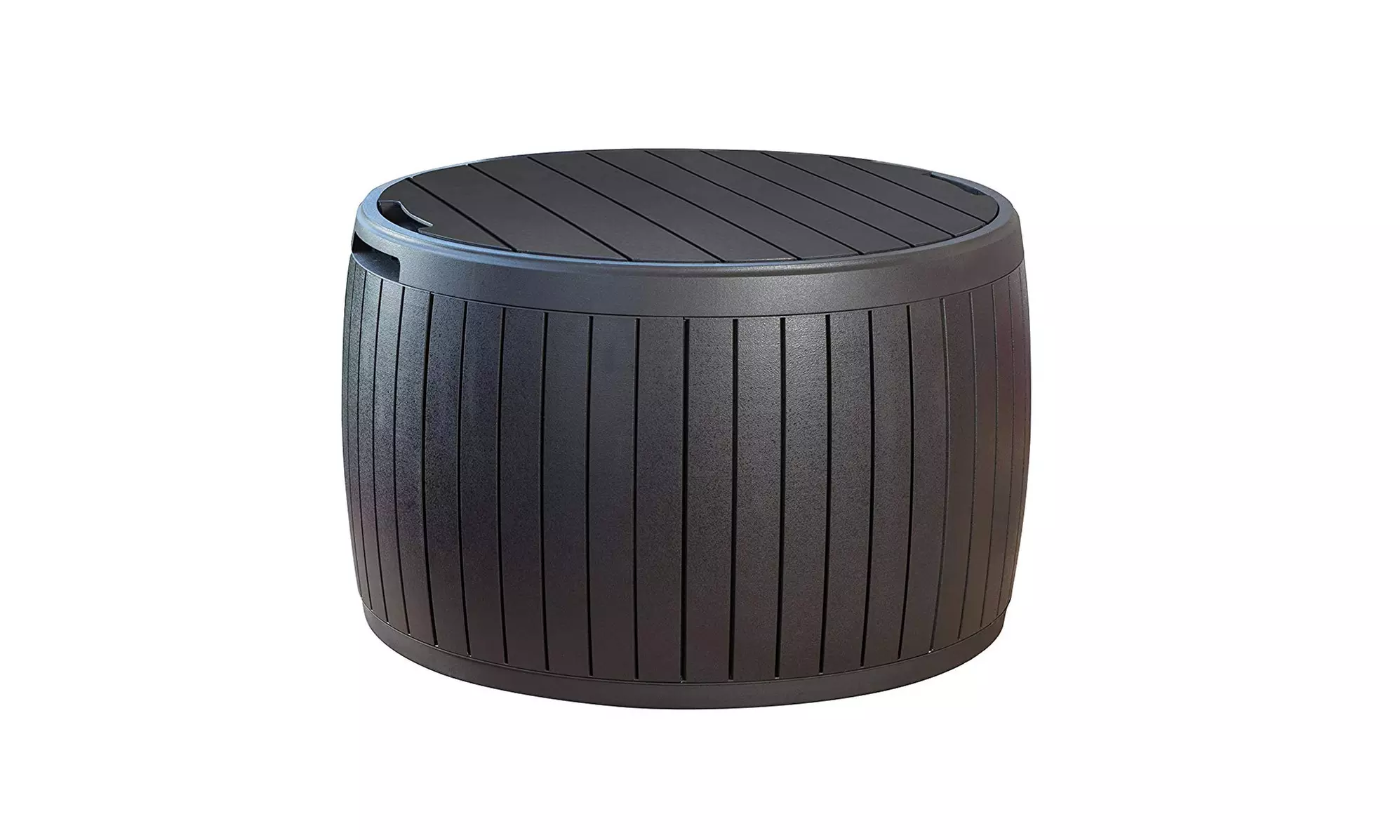 Keter 230897 37 Gallon Circa Natural Wood Style Round Outdoor Storage Table D - Second Medium