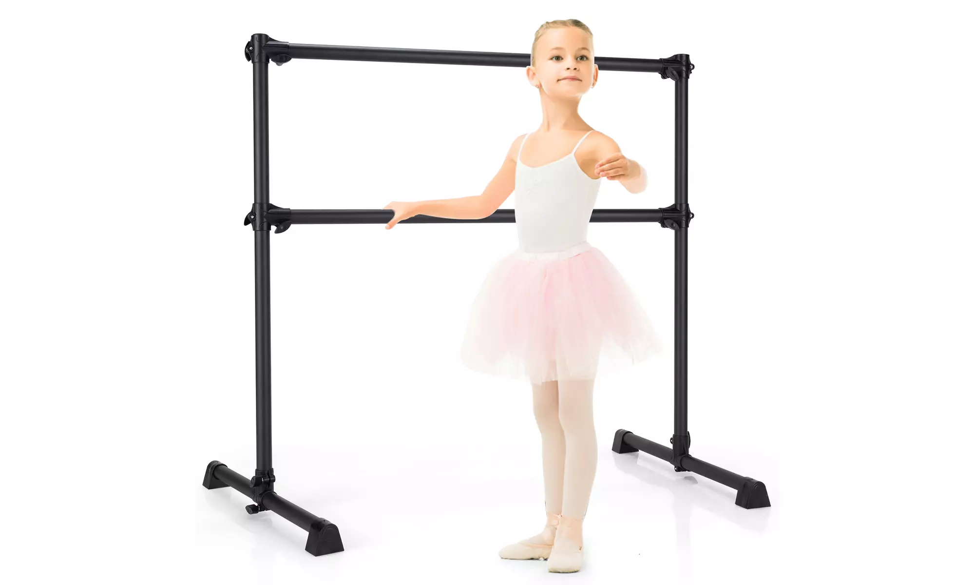 Costway 4FT Portable Double Freestanding Ballet Barre Dancing Stretching - Primary Image