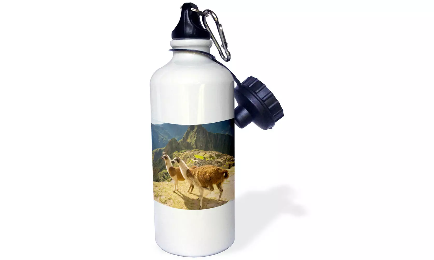  Water Bottle Llamas, Machu Picchu, ancient ruins, Peru SA17 HGA0027 Howie Garbe - Primary Image