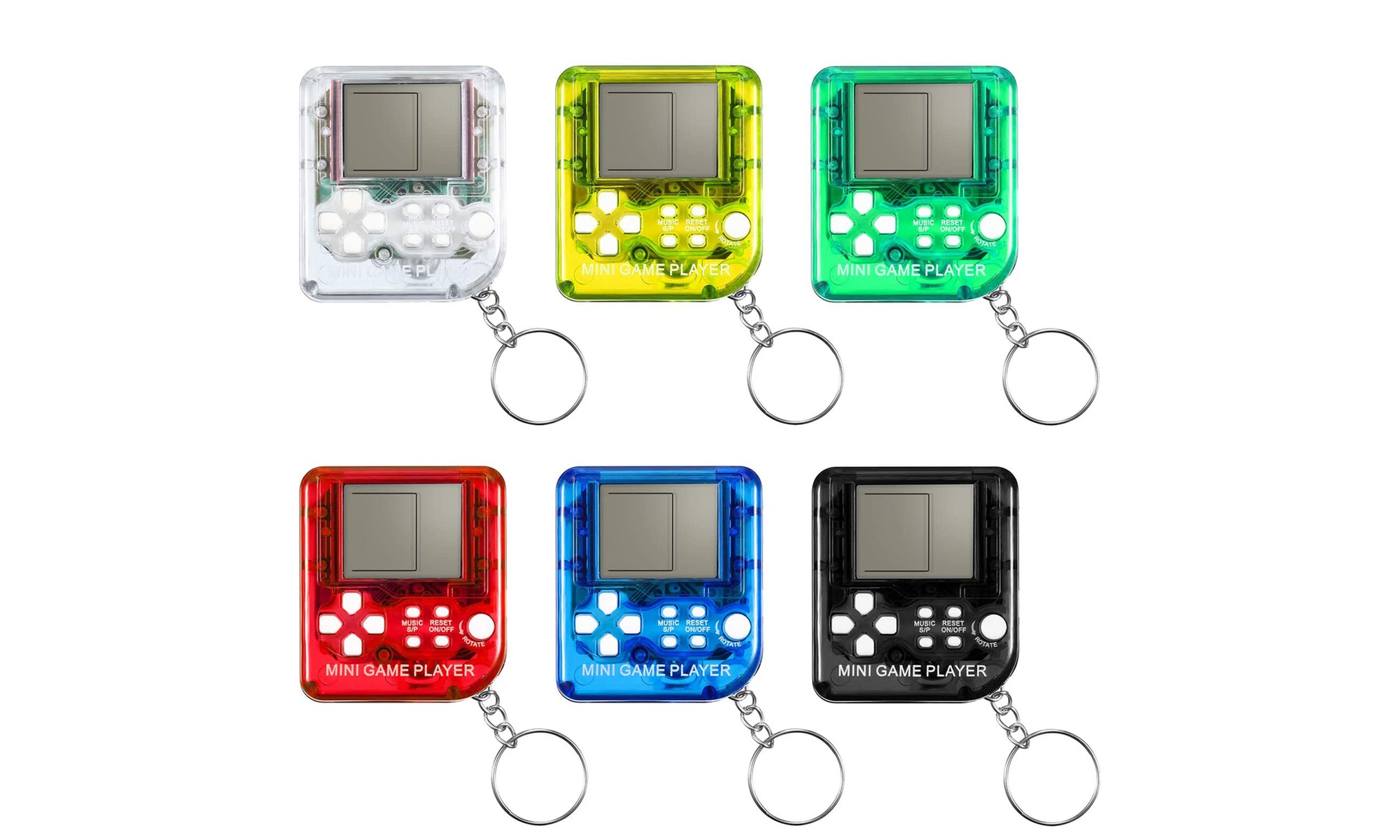 Zummy Mini Retro Gaming Console 26 Classic Video Games Keychain Pendant (3 Pack)