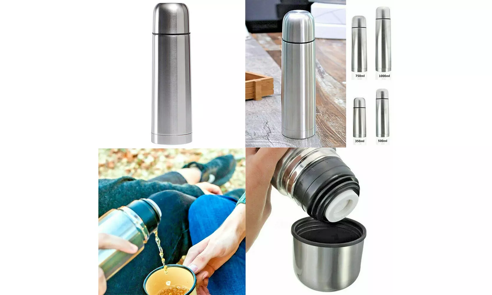 US Stainless Steel Vacuum Sealed Insulated Coffee Bottle Thermos 12/17/26/35 OZ