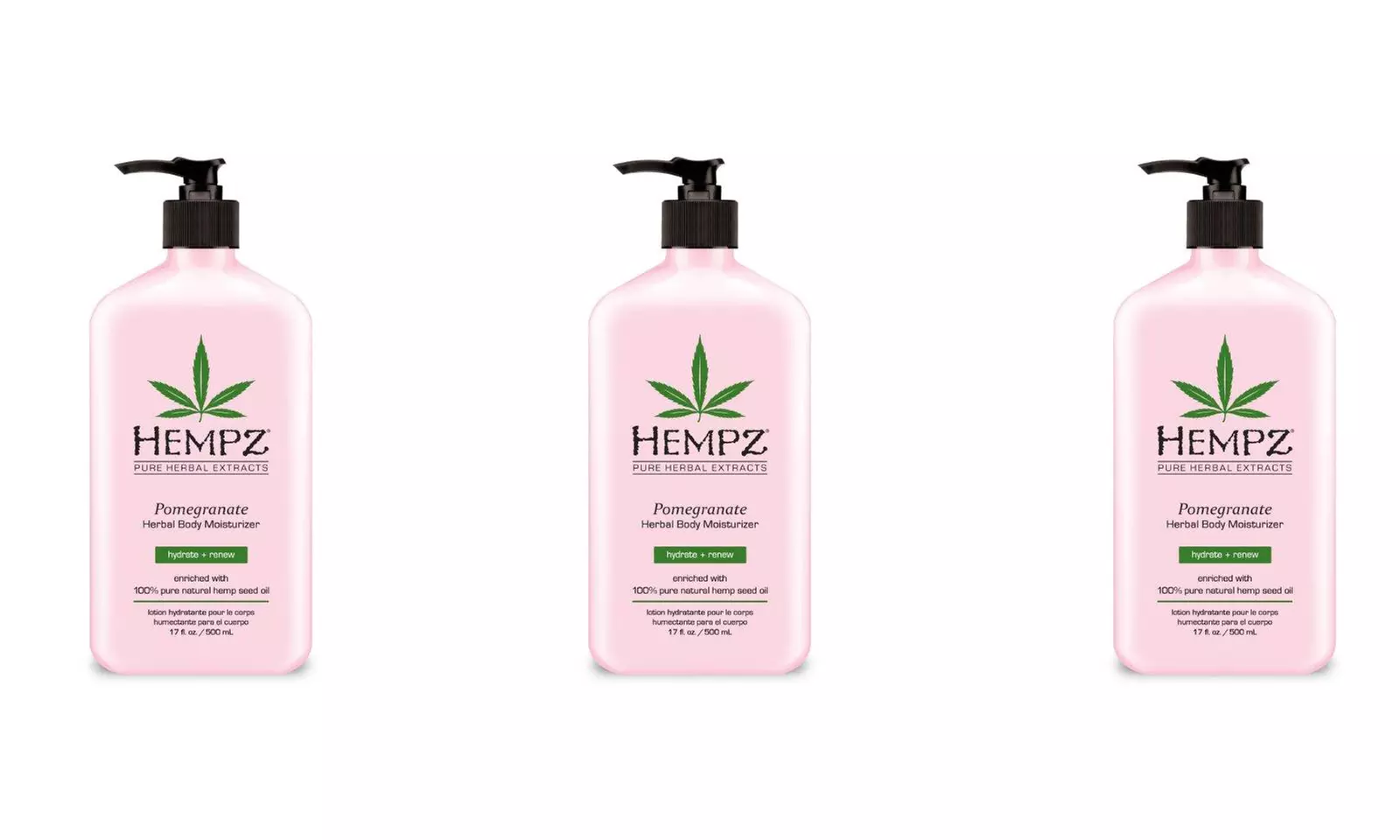 3-Pack Hempz Body Moisturizer 17oz - Primary Image