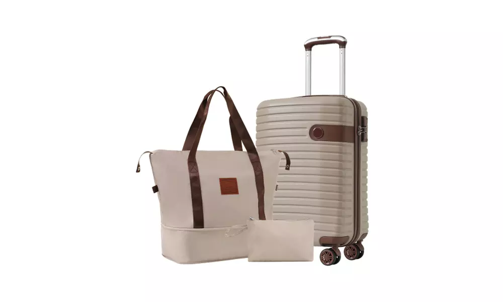 Hardshell Luggage Sets 3 Piece Carry-on Suitcases with Wheels (20in) 