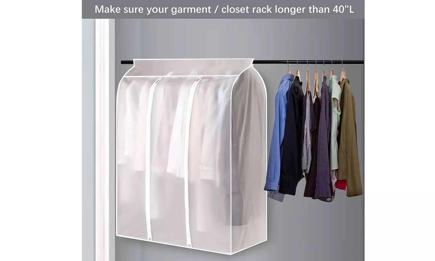 ItBelongs2U Large PEVA Garment Rack Cover with Zipper Dustproof Storage