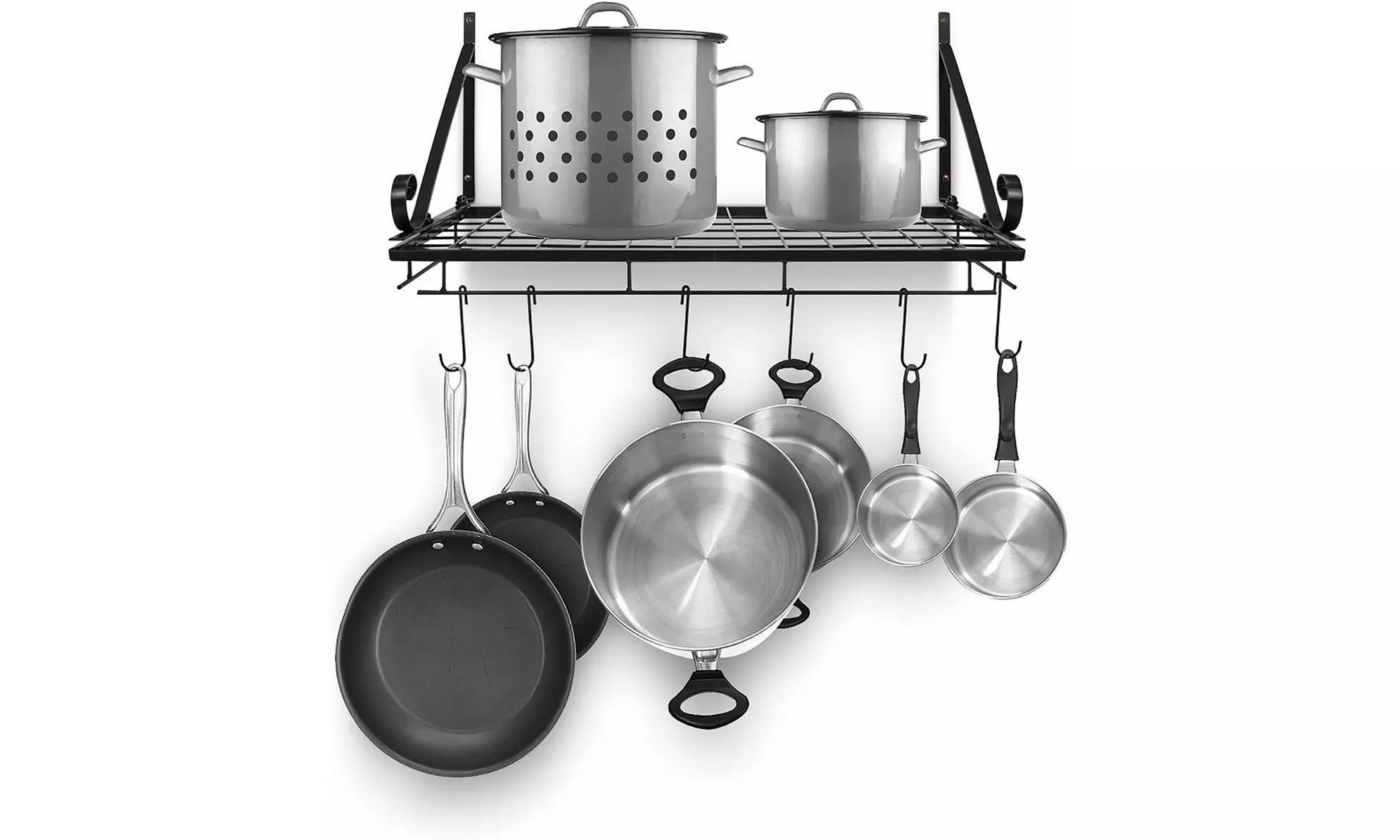 Sorbus Pots and Pan Rack - Decorative Wall Mounted Storage Hanging Rack - Primary Image