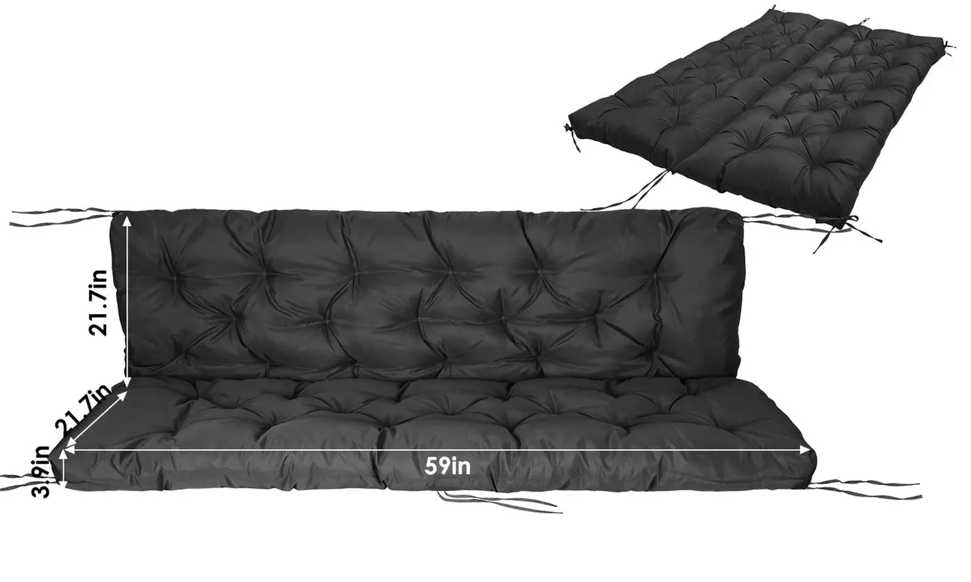 NewHome 2-3 Seater Outdoor Swing Cushion 59"x43" Padded Bench Seat