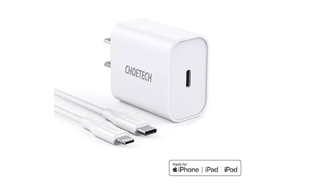 FAST Lightning to USB-C MFi Cable and 20W Type C Travel Charger for iPhone iPad - Primary Image