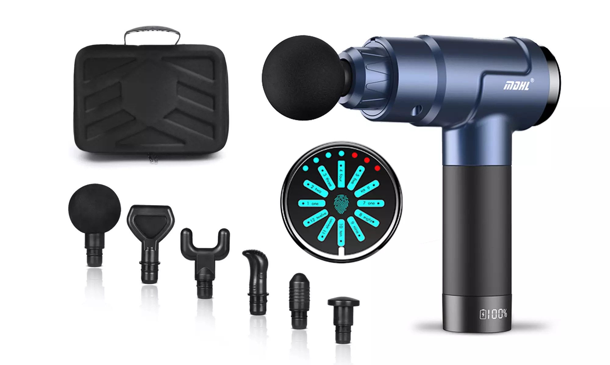 Portable Massage Gun Deep Tissue Massager Handheld 7 Massage Heads Pain Relief - Primary Image