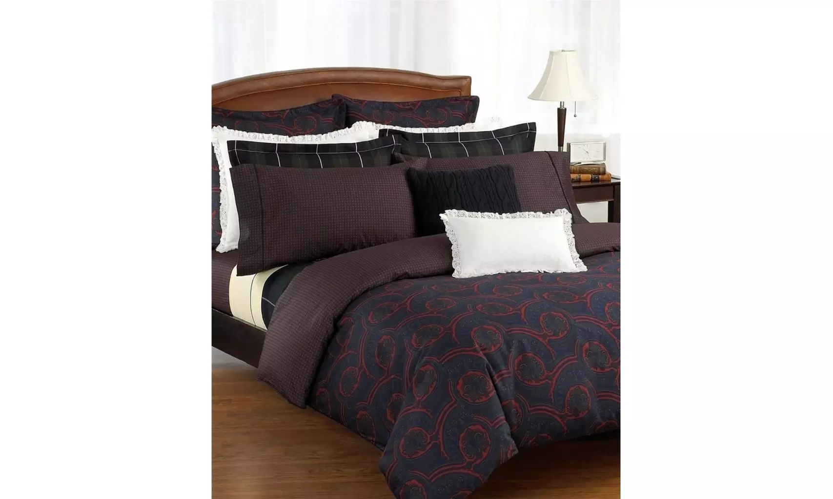 Ralph Lauren Millbrook 17pc Burgundy Paisley Queen  Duvet Cover  Set - Primary Image