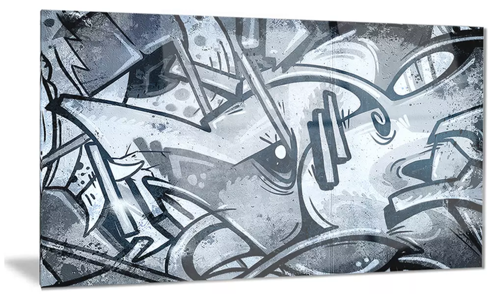 Graffiti over Old Dirty Wall Street Art Metal Wall Art 28x12 - Primary Image