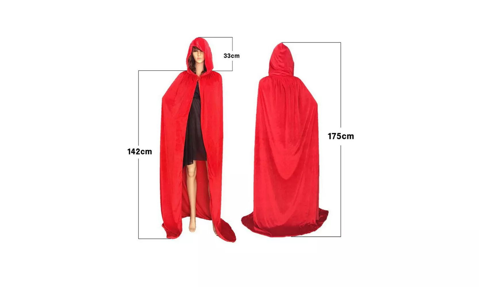 Medieval Vampire Velvet Hooded Cloak Long Robe Witch Capes Halloween Costume