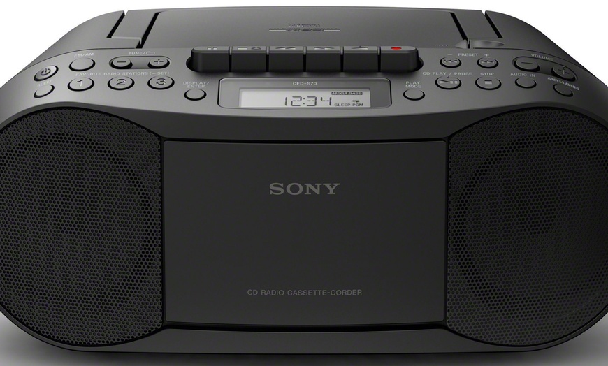 Sony Stereo CD/Cassette Boombox Home Audio Radio, Black (CFDS70BLK) and ...