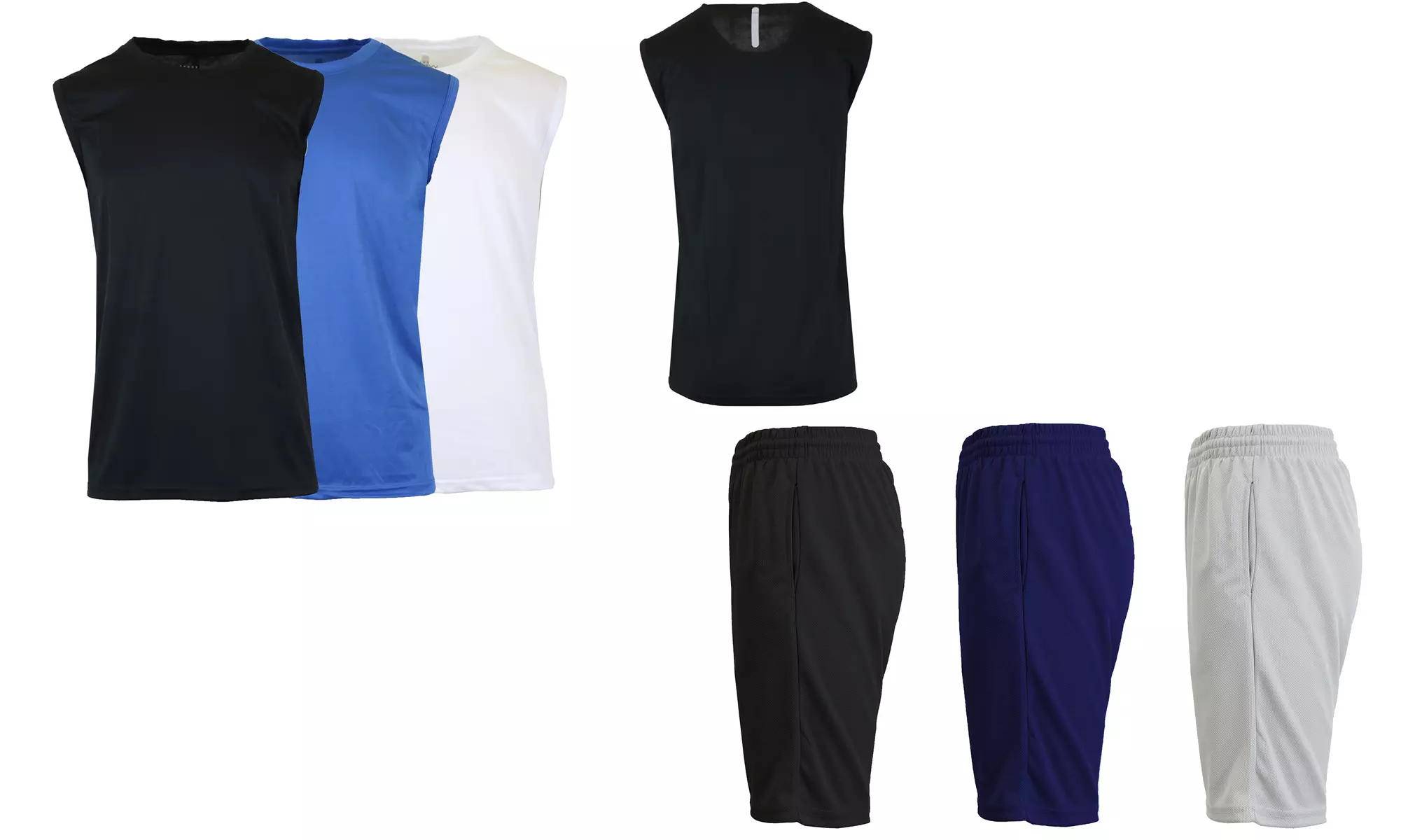 6-Pack Men's Moisture-Wicking Performance Tops & Shorts (S-2XL) - Primary Image