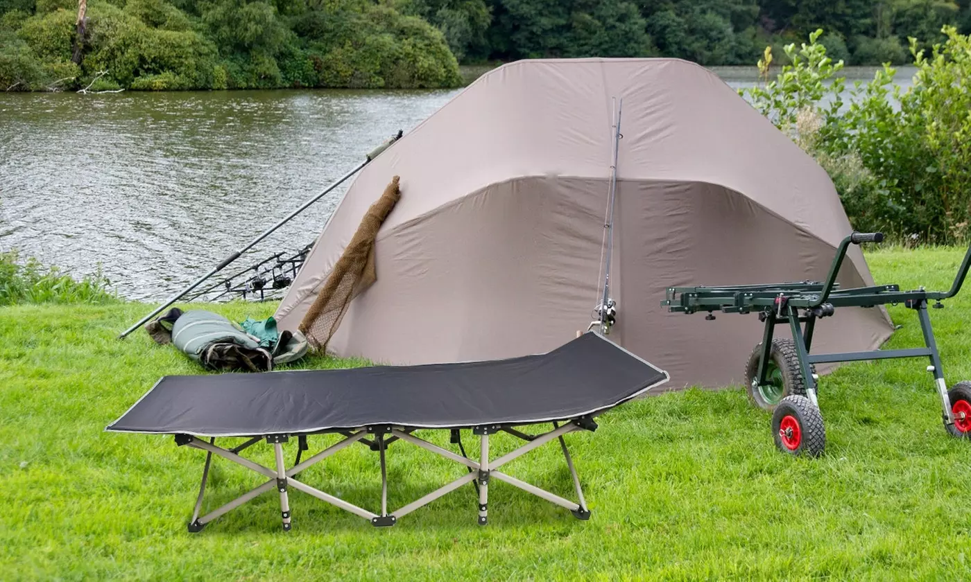 NewHome Portable Folding Travel Camping Cot with Double Sided Soft Mattress Pad