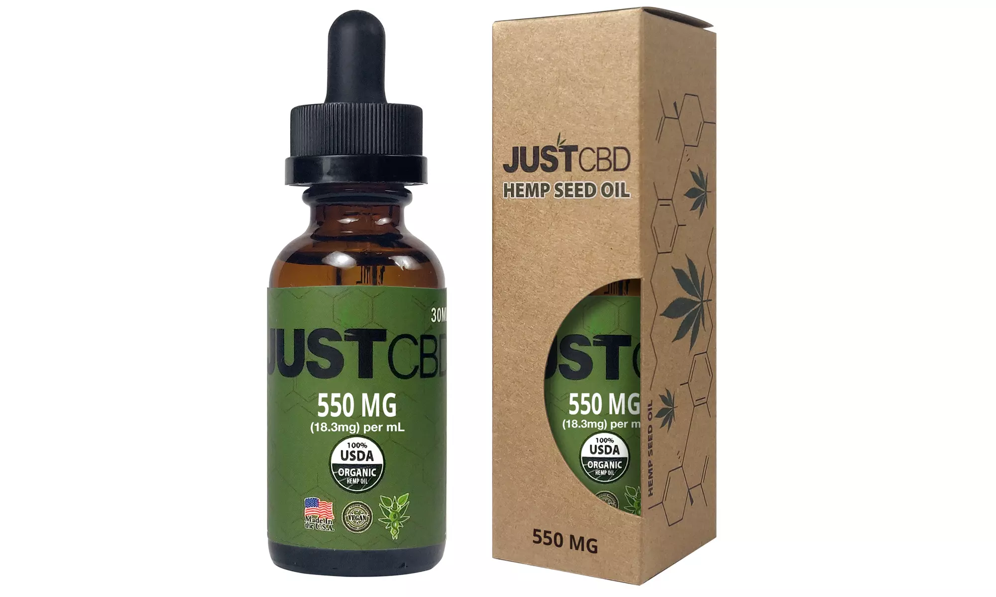 JustCBD Hemp Seed CBD Oil Tincture - Second Medium
