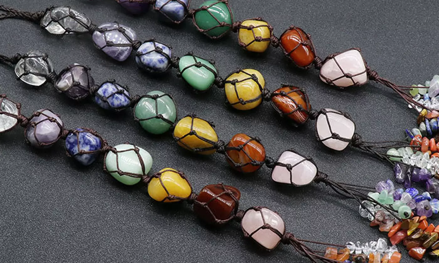 7 Chakra Natural Crystal Gemstone Tassel Hanging Stones Ornaments Car Home Decor