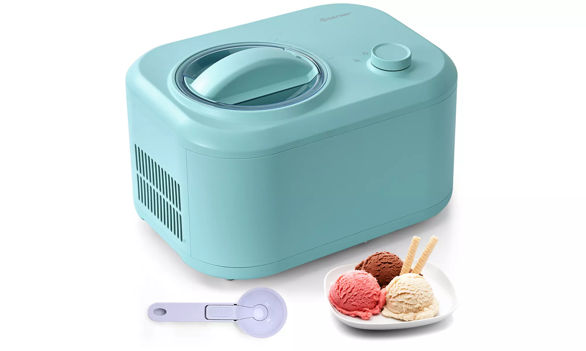 Costway Ice Cream Maker 1.1 QT Automatic Frozen Dessert Machine w/ Spoon - Primary Image