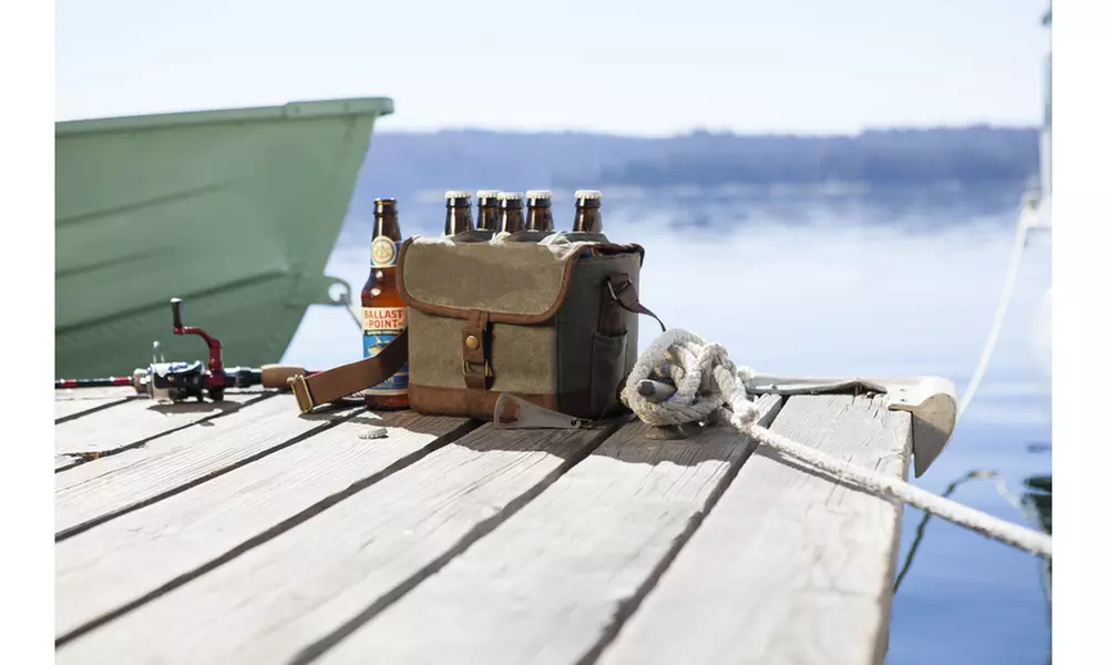 6-Bottle Beer Caddy Cooler Tote with Opener - Primary Image