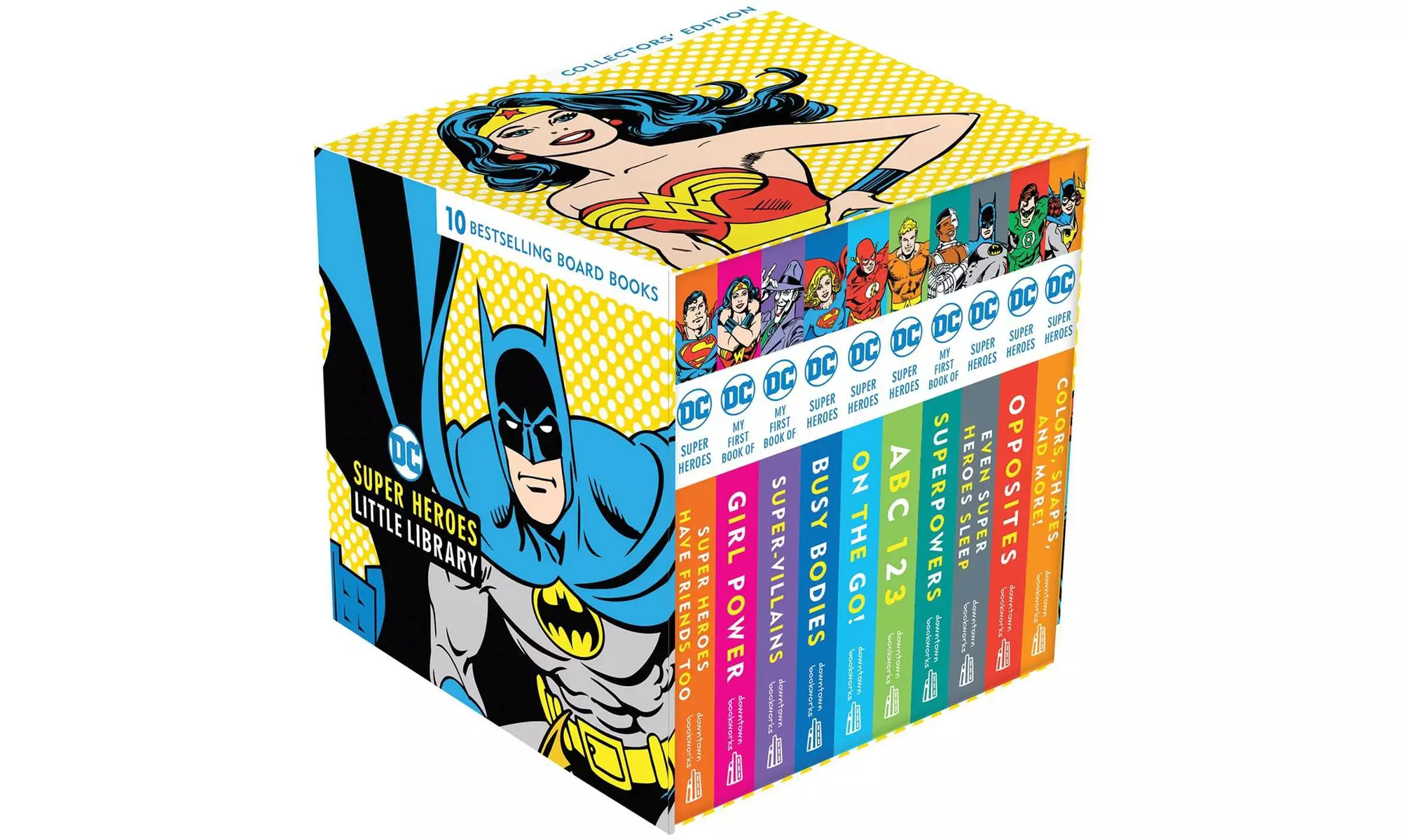 DC COMICS SUPER HERO Little Library Children's 10 Board Book Set - Primary Image