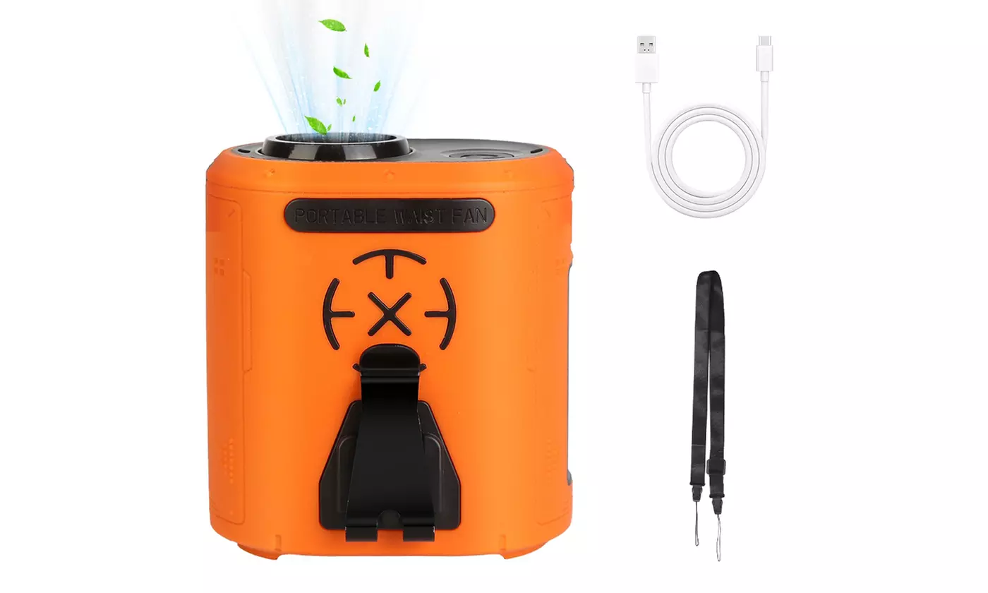 iMounTEK 5-in-1 Waist Clip Fan with 5 Speeds, Flashlight & 10000mAh Power Bank