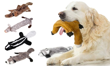 Dog Squeaky Animal Plush Toys With No Stuffing Wolf