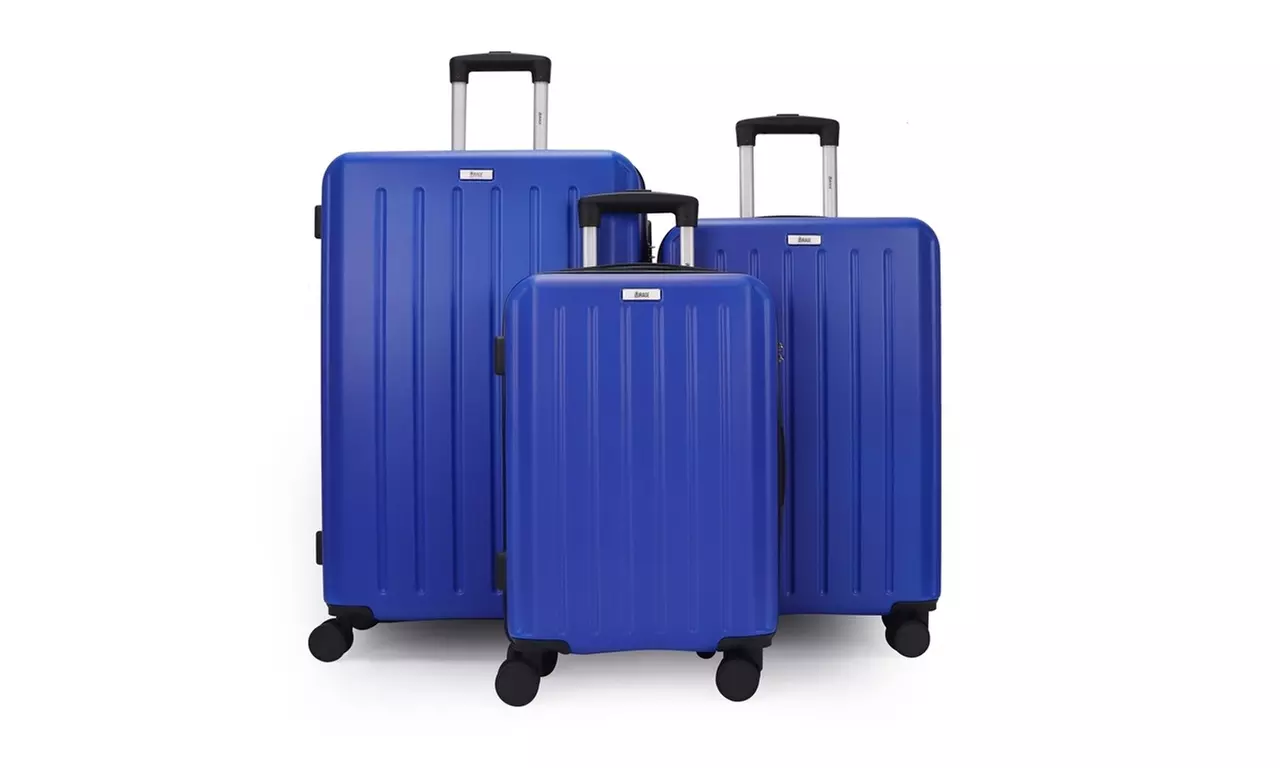 3-Piece Hardside Luggage Set with 360 Dual Spinner Wheels and Combo Lock