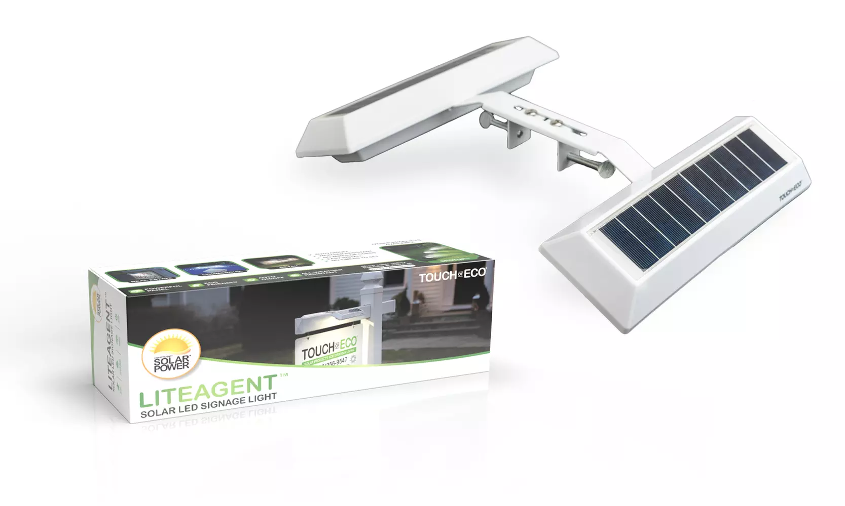 Dual Solar LED Sign-Post Spotlight Set (1-, 2-, or 4-Pack) - Primary Image