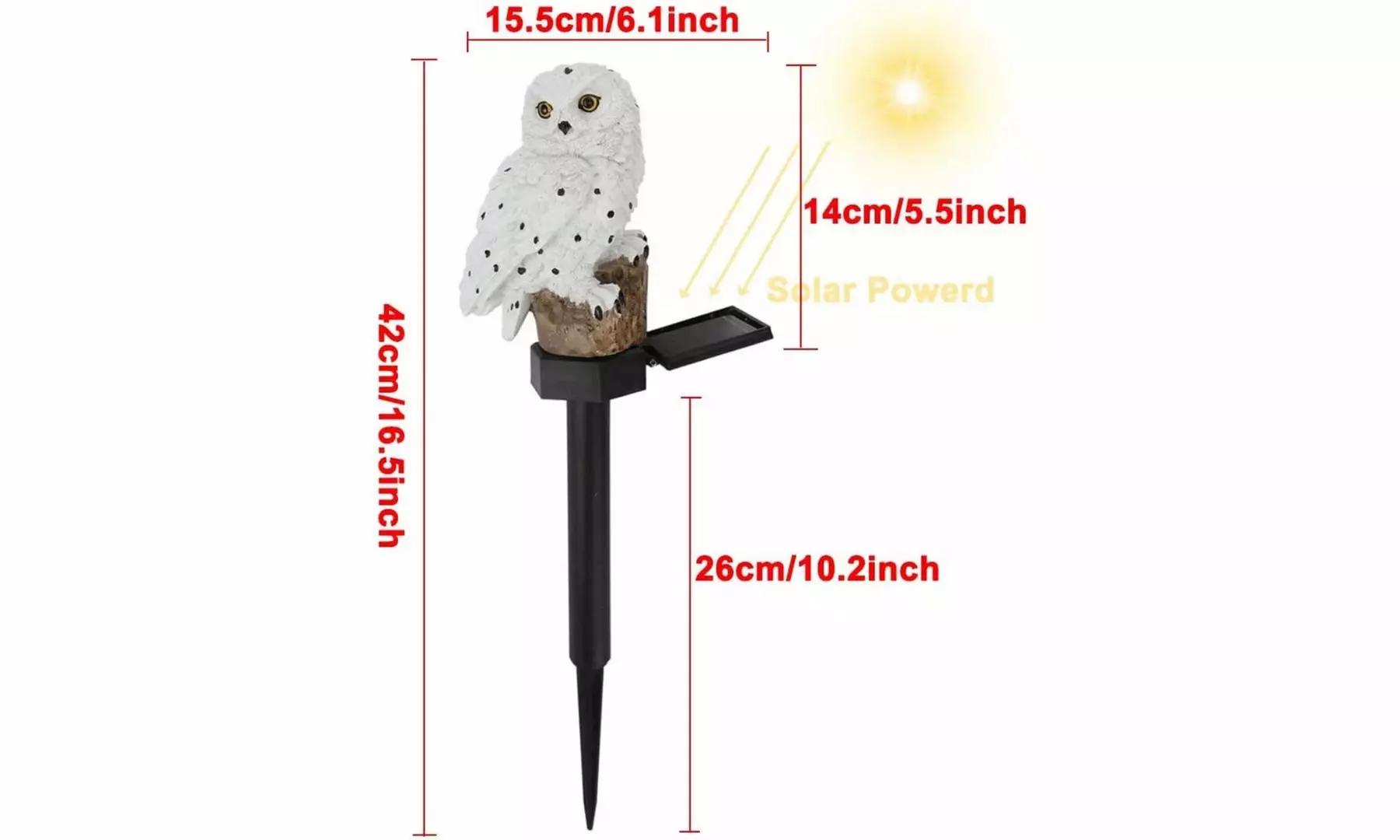 2 Pack Solar Lights Outdoor Owl Solar LED Lights Solar Owl Decor Stake Lights