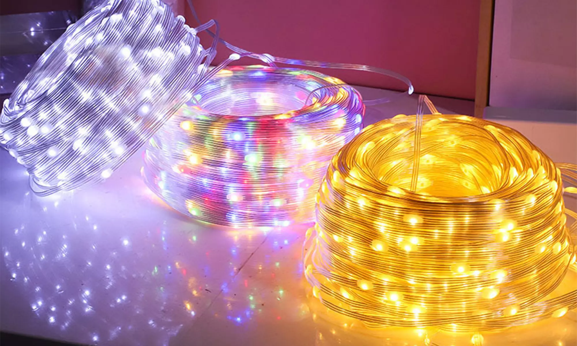 200 LED 72Ft Solar Rope Lights Outdoor Copper Wire Tube for Christmas Decoration - Primary Image