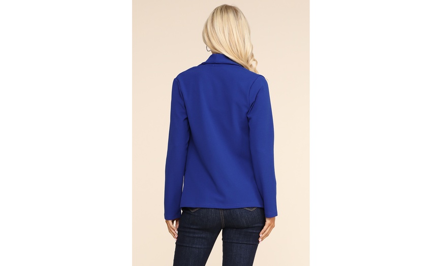 Image 25: Draped Open-Front Blazer, Plus Size Available.