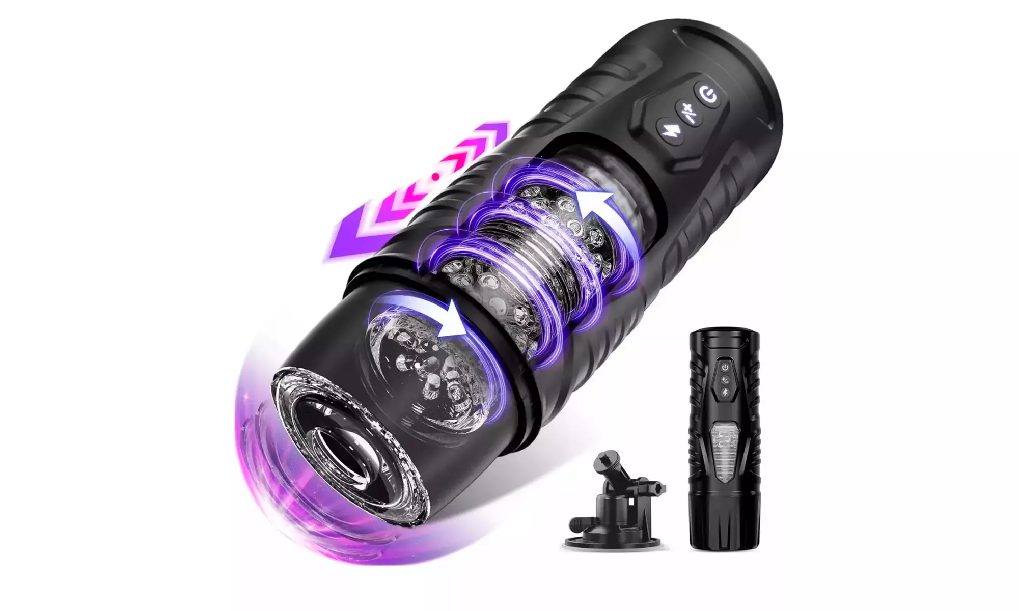 Electric Stoker with 7 Automatic Thrusting Modes and Suction Attachment - Primary Image
