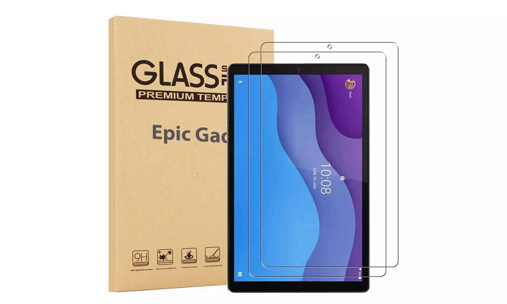 2 Pack Tempered Glass Screen Protector For Lenovo Tab M10 HD 2nd Gen 10.1"Tablet - Second Medium