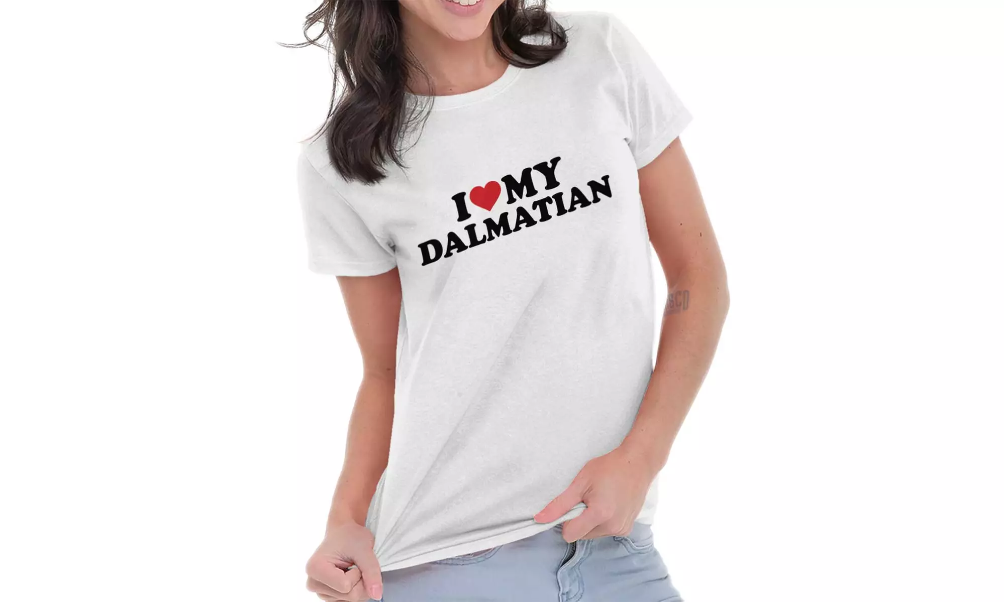 I Love My Dalmatian Dog Lady Pet Owner Cute Ladies T Shirt - Primary Image