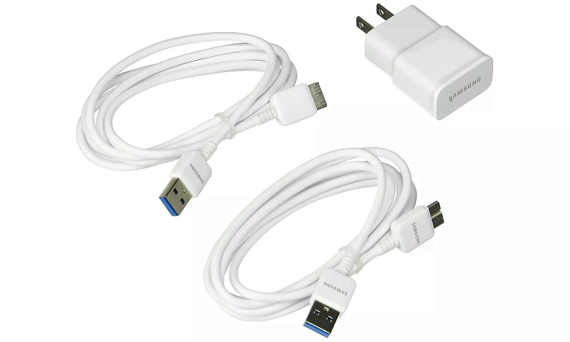 Samsung Galaxy S5 Charger with 2 3 ft USB Cables Fast Charge S5 Note 3 - Primary Image