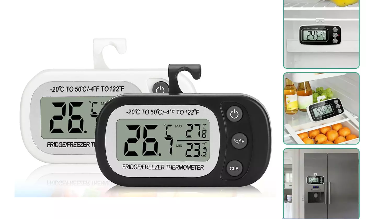 Thermometer Digital Fridge Freezer Waterproof Large LCD Display - Primary Image