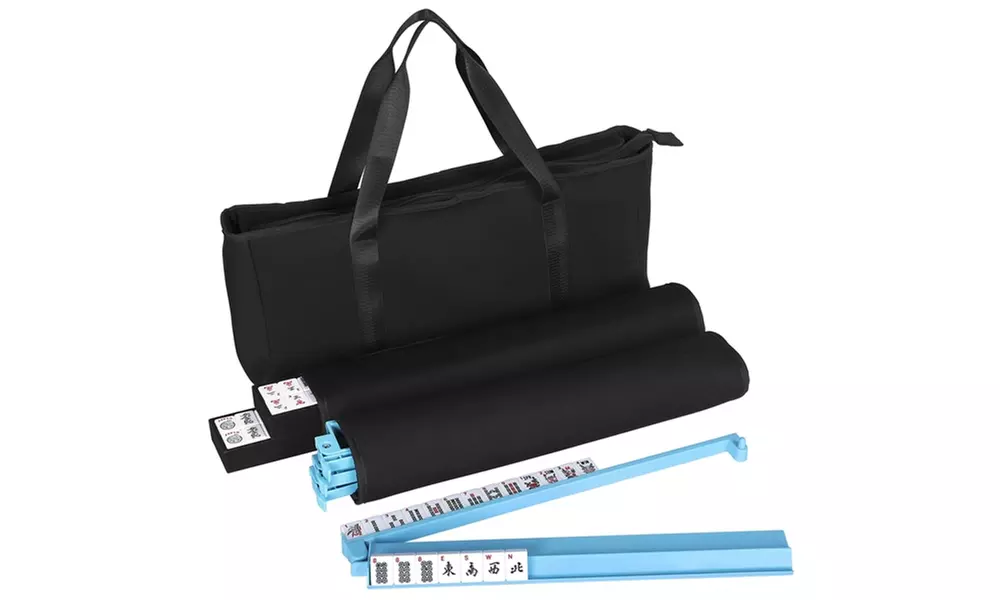 American Mah Jongg Mahjong Set 166 Premium White Tiles 4 All-in-One Rack/Pushers - Primary Image