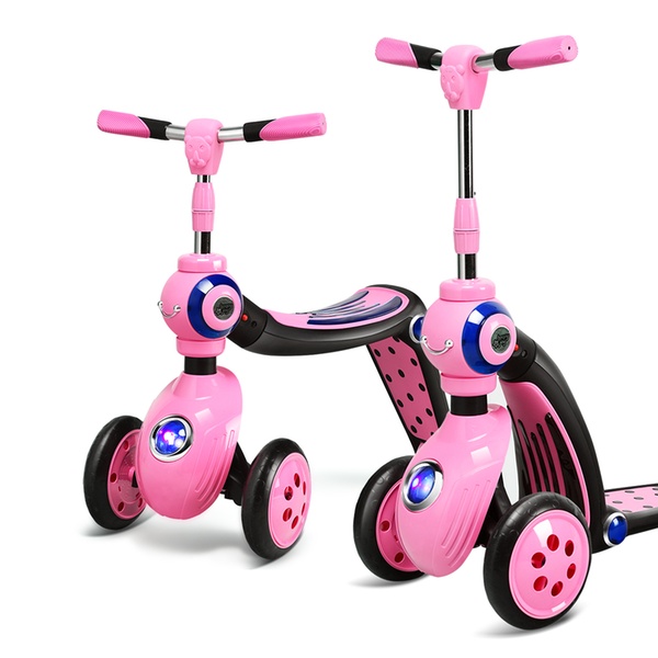 pink three wheel scooter