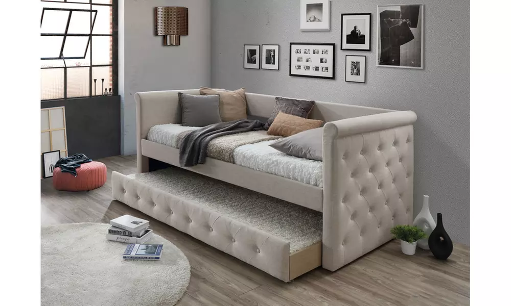 Alena Tufted Daybed with Trundle Bed - Primary Image