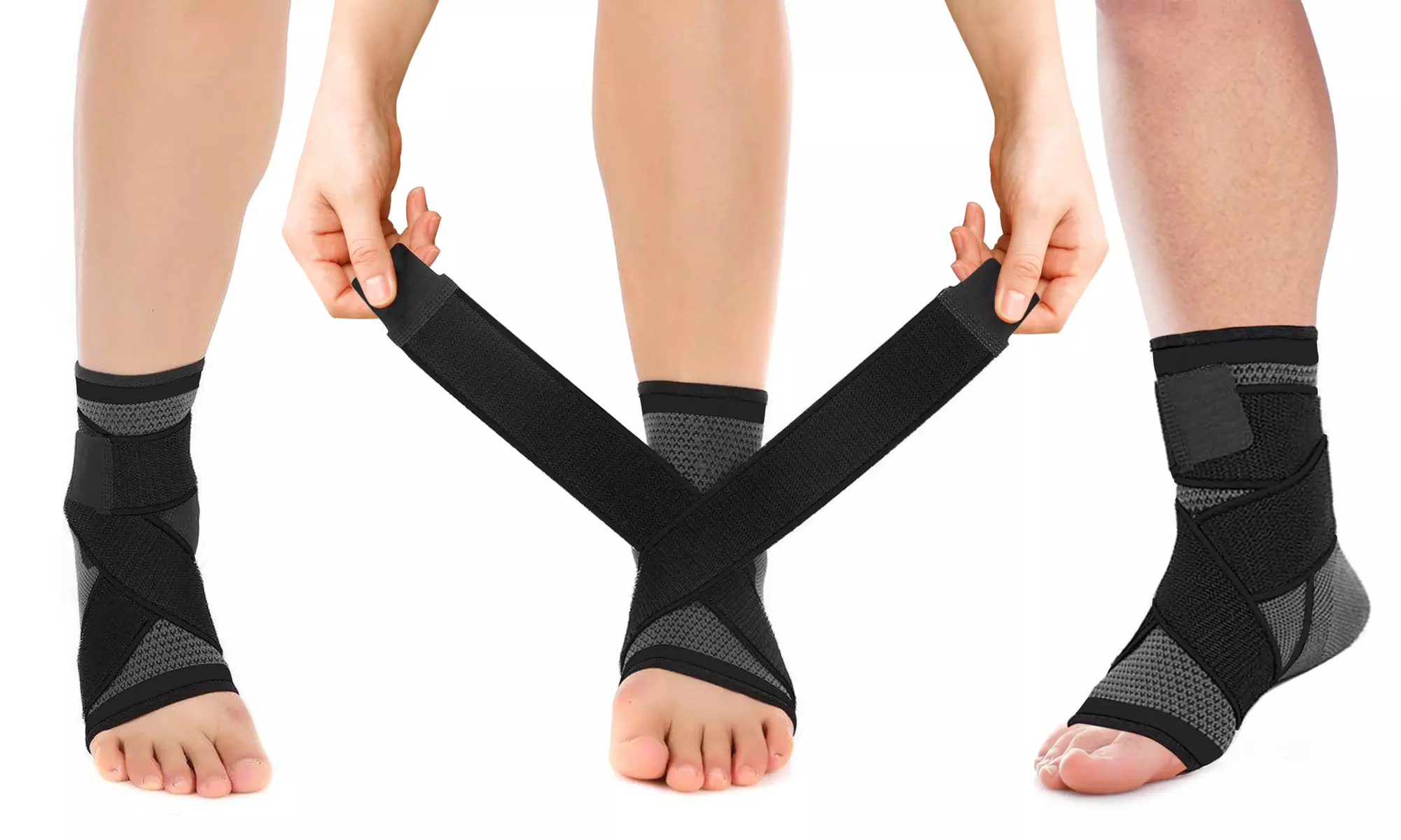 DCF Adjustable Ankle Compression Sleeve for Men and Women (1-Pair)